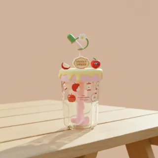 Apple Cream Mixing Cup – Portable Milk & Coffee Cup with Straw